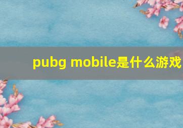 pubg mobile是什么游戏